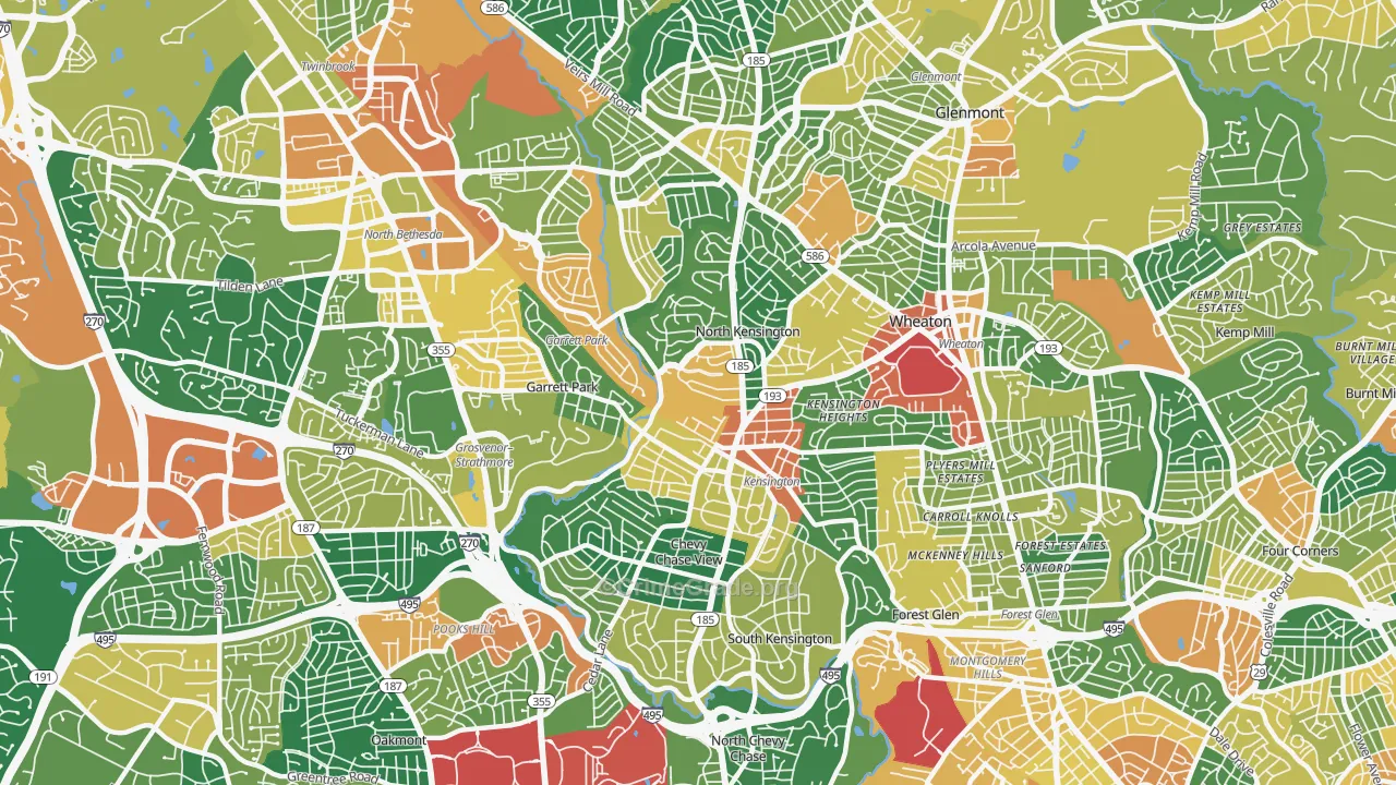 Kensington, MD Map of Assault Rates