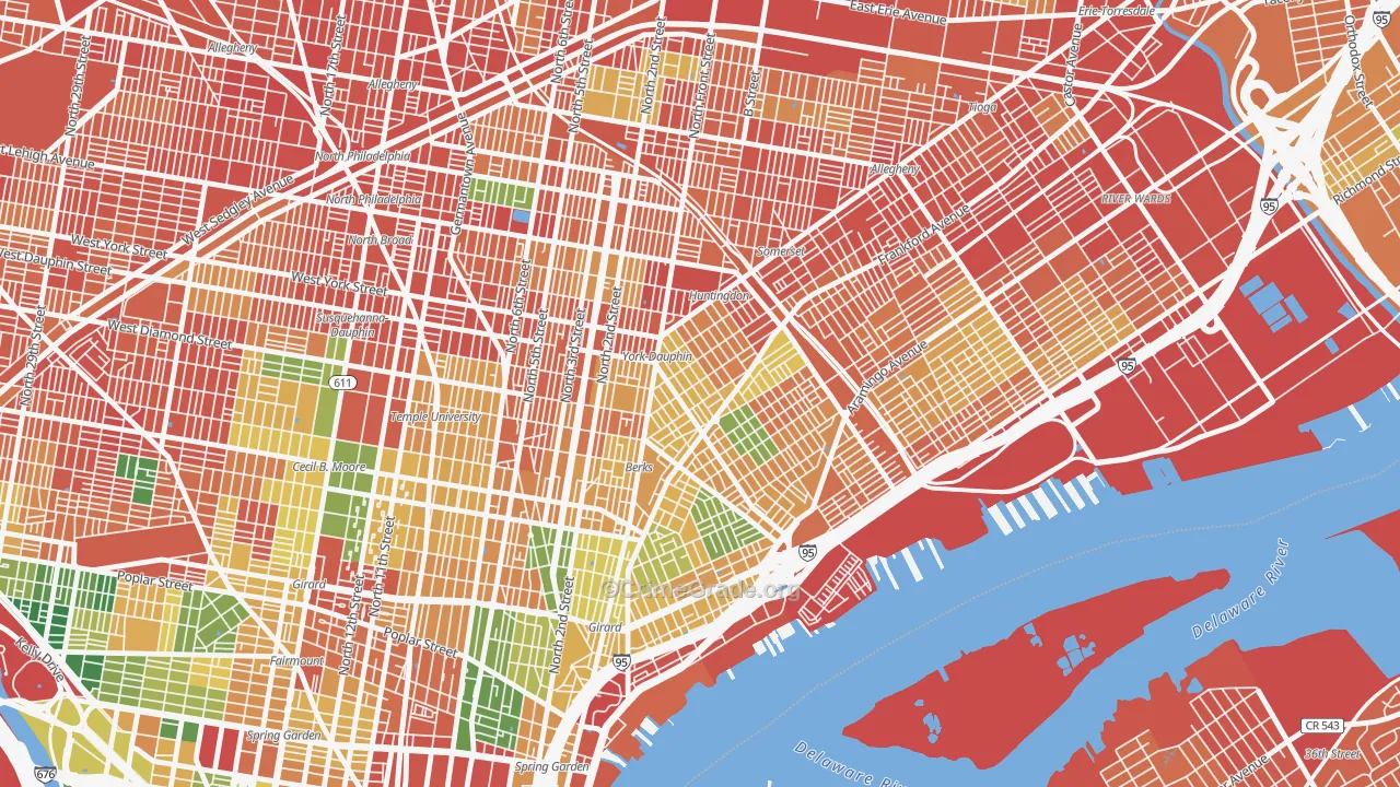 Kensington, Philadelphia, PA Map of Assault Rates