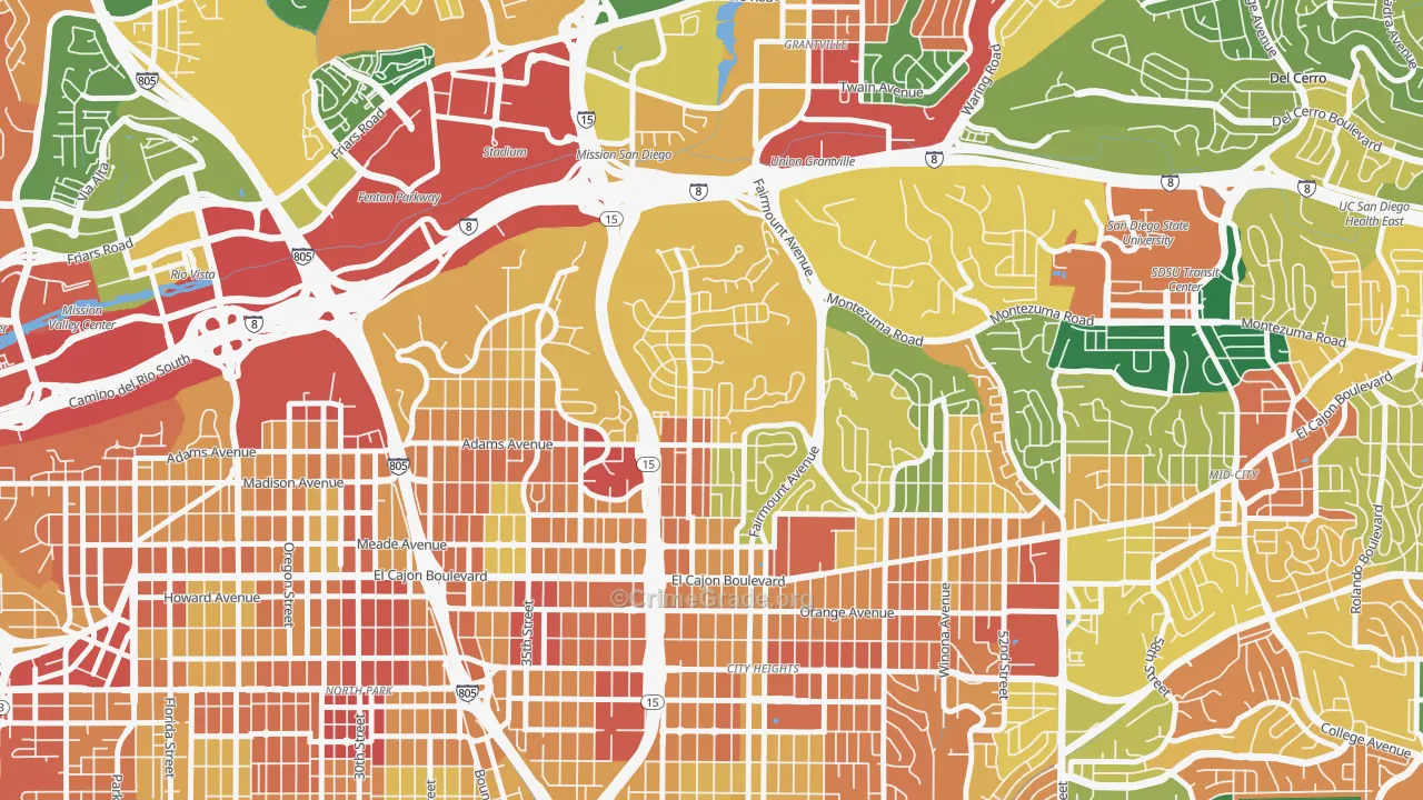 Kensington, San Diego, CA Map of Assault Rates