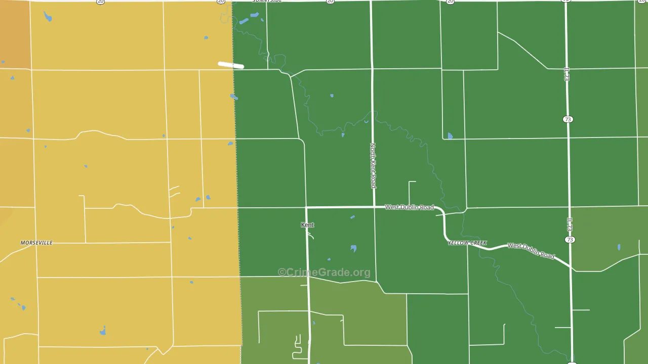 Kent, IL Map of Assault Rates