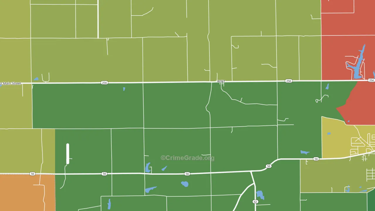 Kent, IN Map of Assault Rates