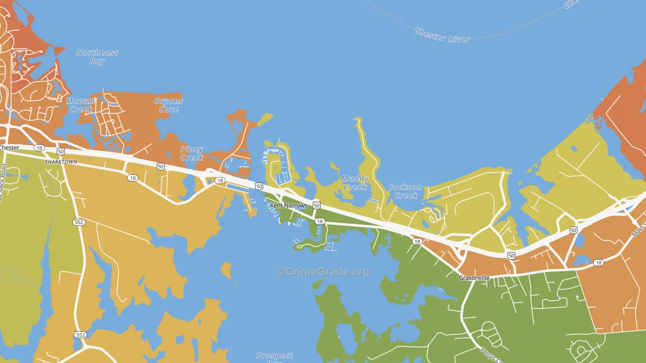 Kent Narrows, MD Map of Assault Rates