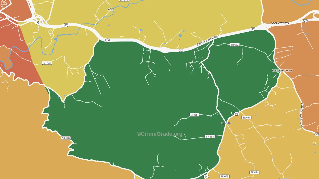 Kent, VA Map of Assault Rates