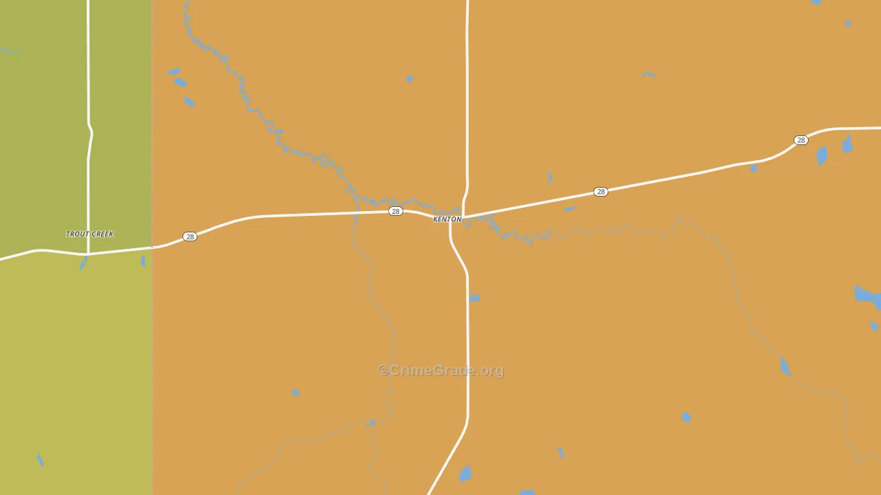 Kenton, MI Map of Assault Rates