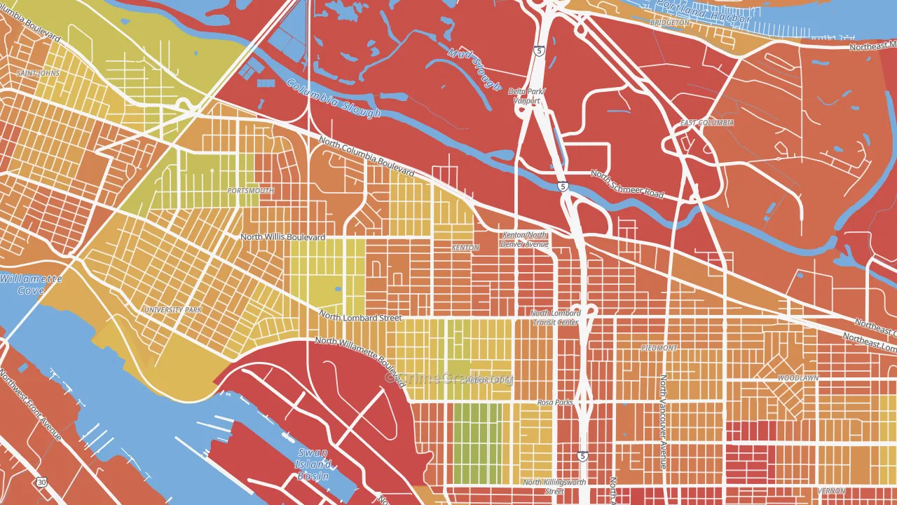 Kenton, Portland, OR Map of Assault Rates