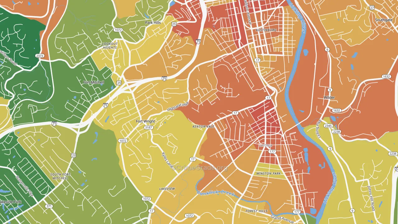 Kenton Vale, KY Map of Assault Rates