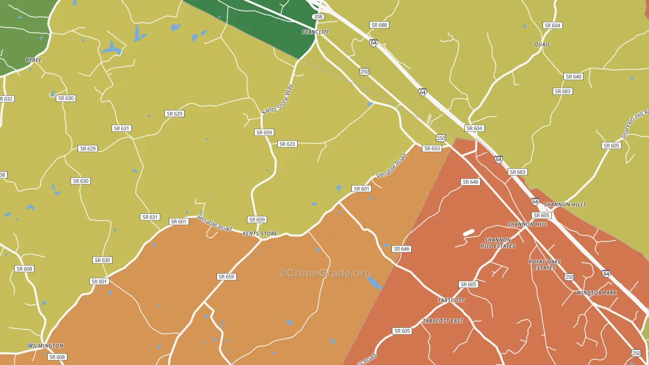 Kents Store, VA Map of Assault Rates