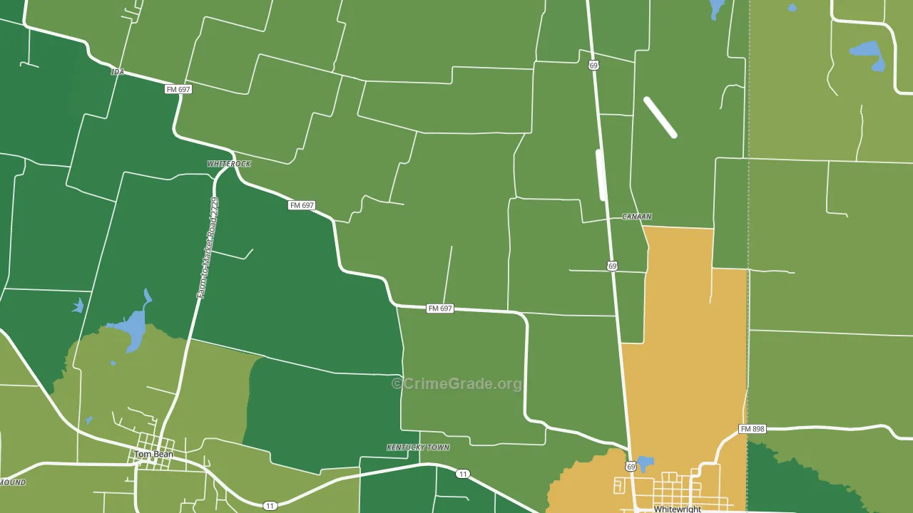 Kentuckytown, TX Map of Assault Rates