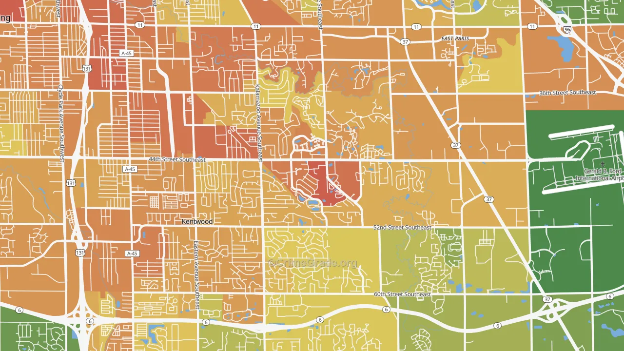 Kentwood, MI Map of Assault Rates