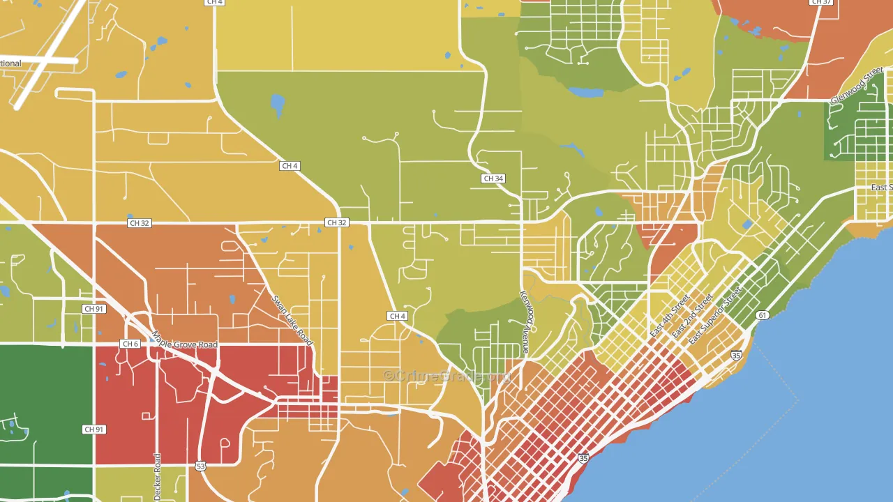 Kenwood-Duluth, Duluth, MN Map of Assault Rates
