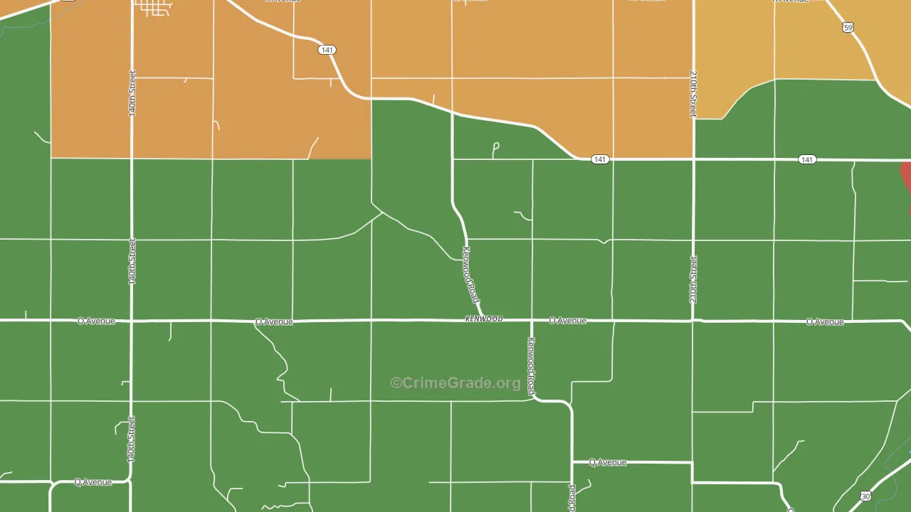 Kenwood, IA Map of Assault Rates