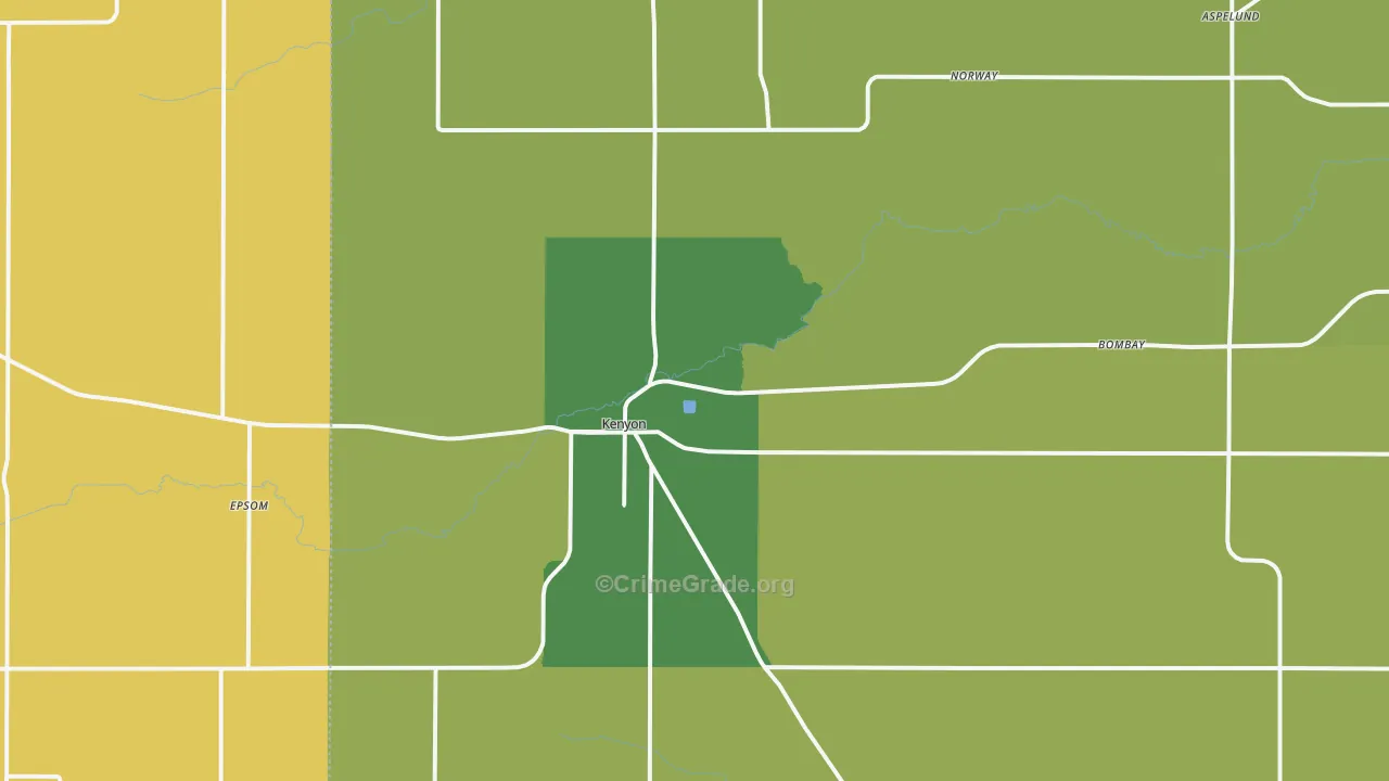 Kenyon, MN Map of Assault Rates