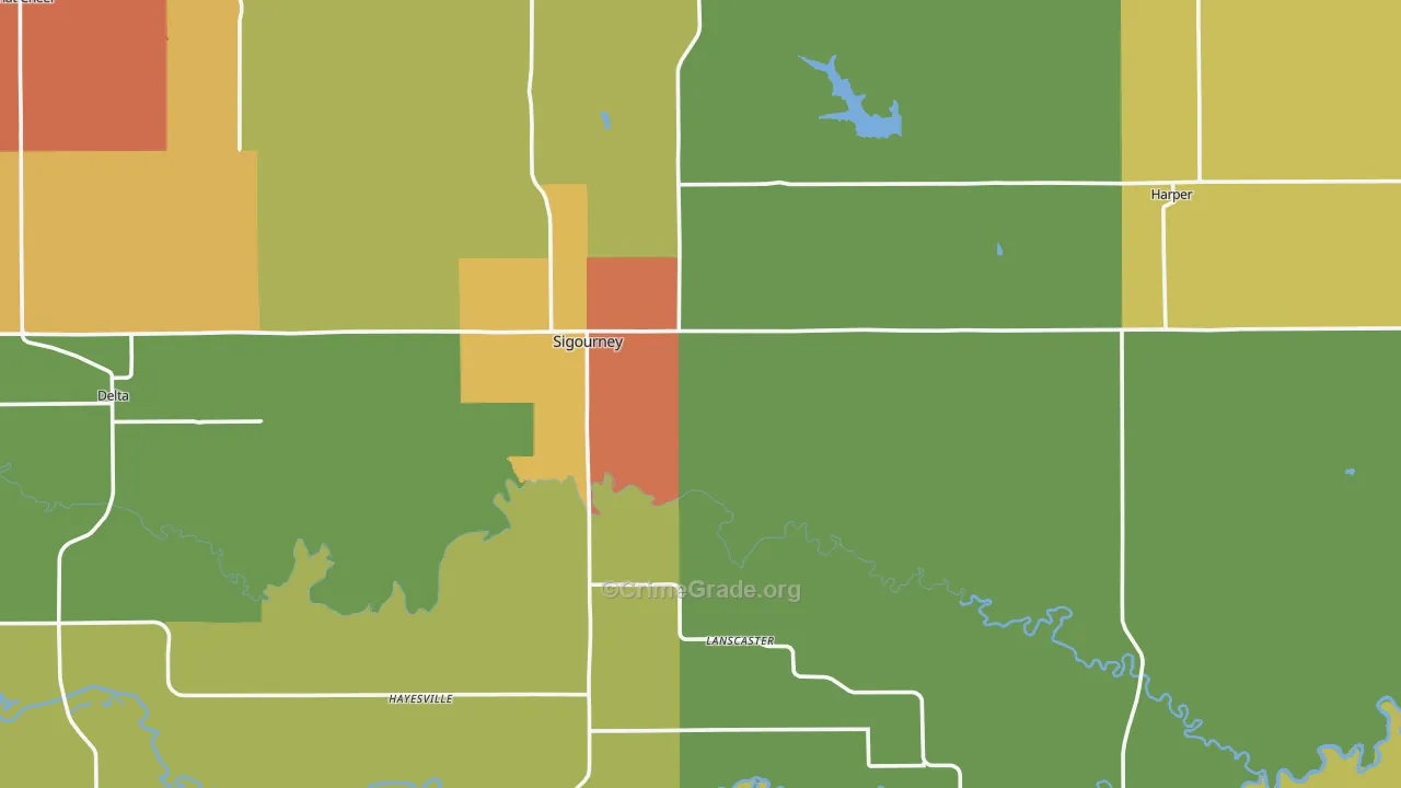 Keokuk County, IA Map of Assault Rates