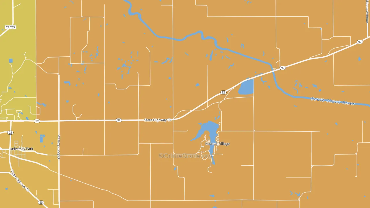 Keomah Village, IA Map of Assault Rates