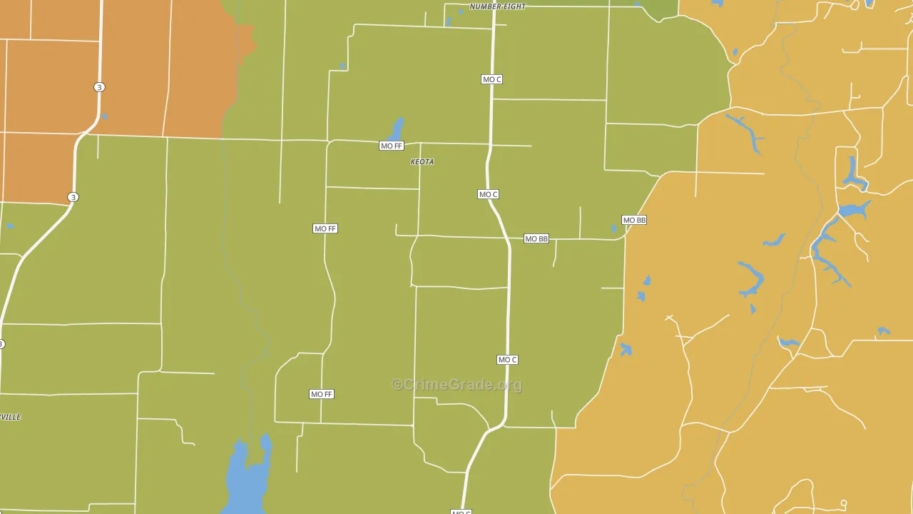 Keota, MO Map of Assault Rates