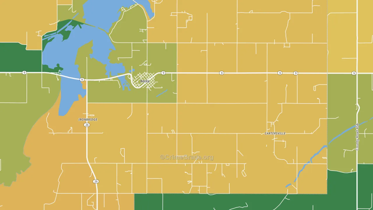 Keota, OK Map of Assault Rates