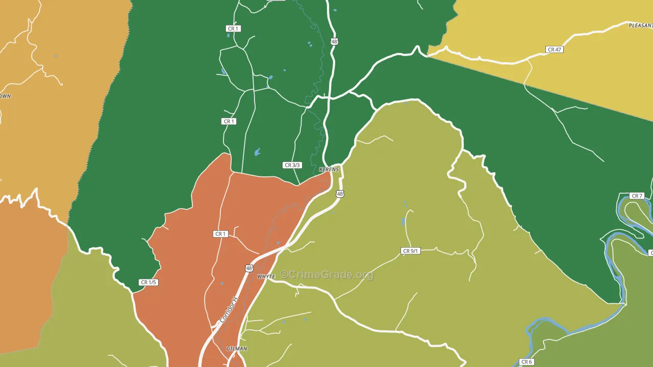 Kerens, WV Map of Assault Rates