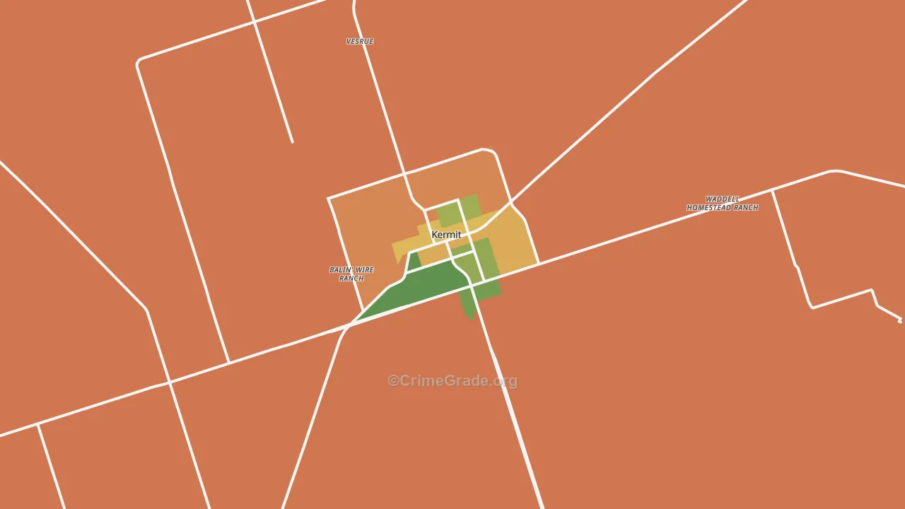 Kermit, TX Map of Assault Rates