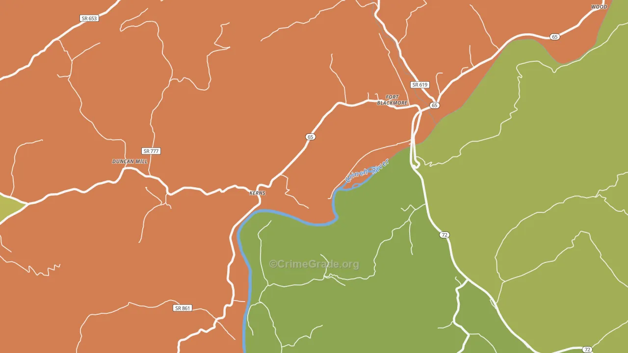Kerns, VA Map of Assault Rates