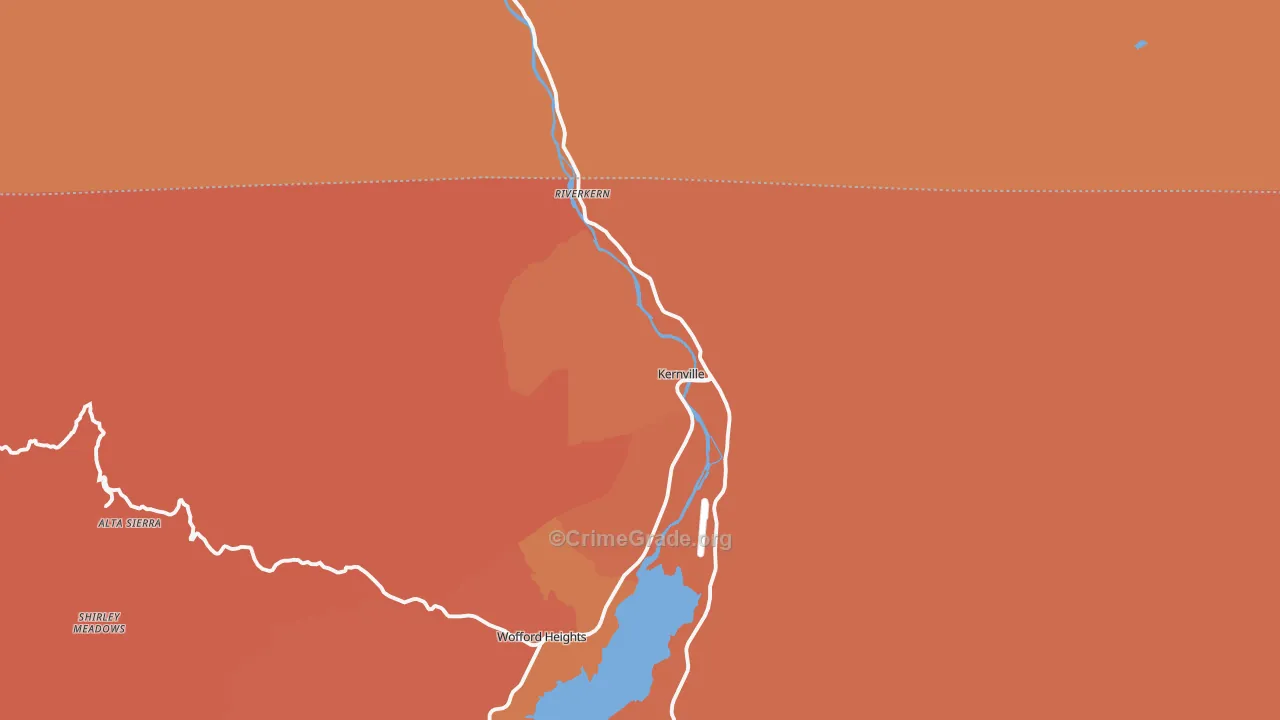 Kernville, CA Map of Assault Rates