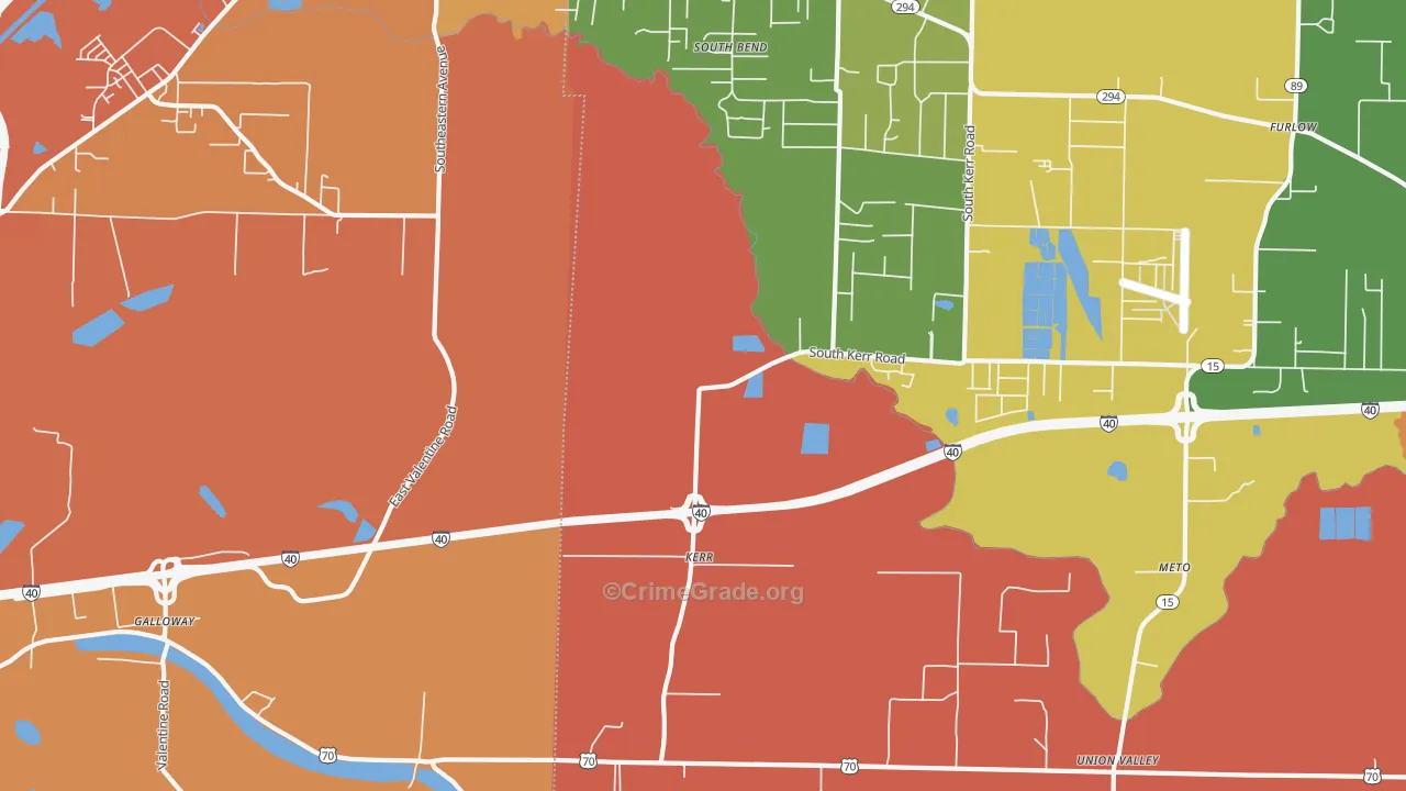 Kerr, AR Map of Assault Rates
