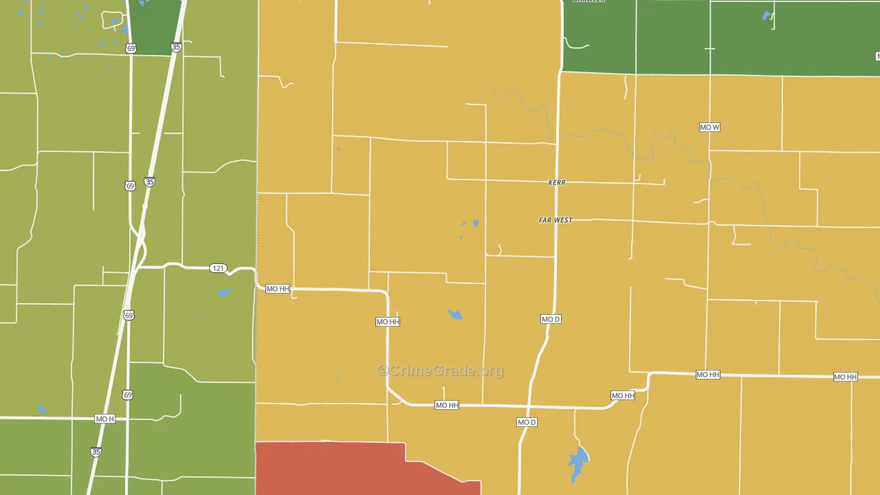Kerr, MO Map of Assault Rates