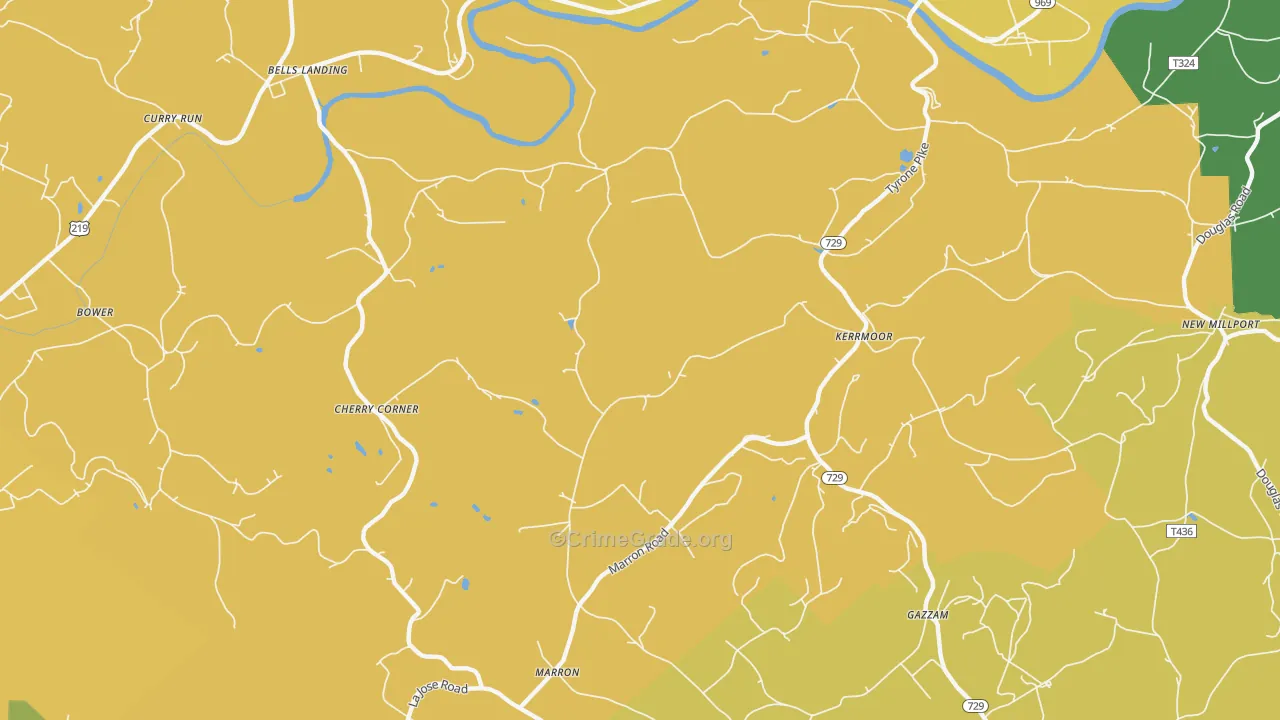 Kerrmoor, PA Map of Assault Rates