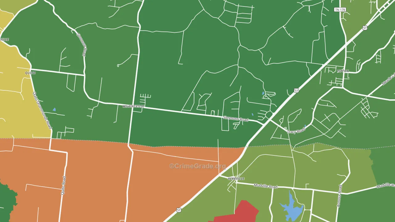 Kerrville, TN Map of Assault Rates