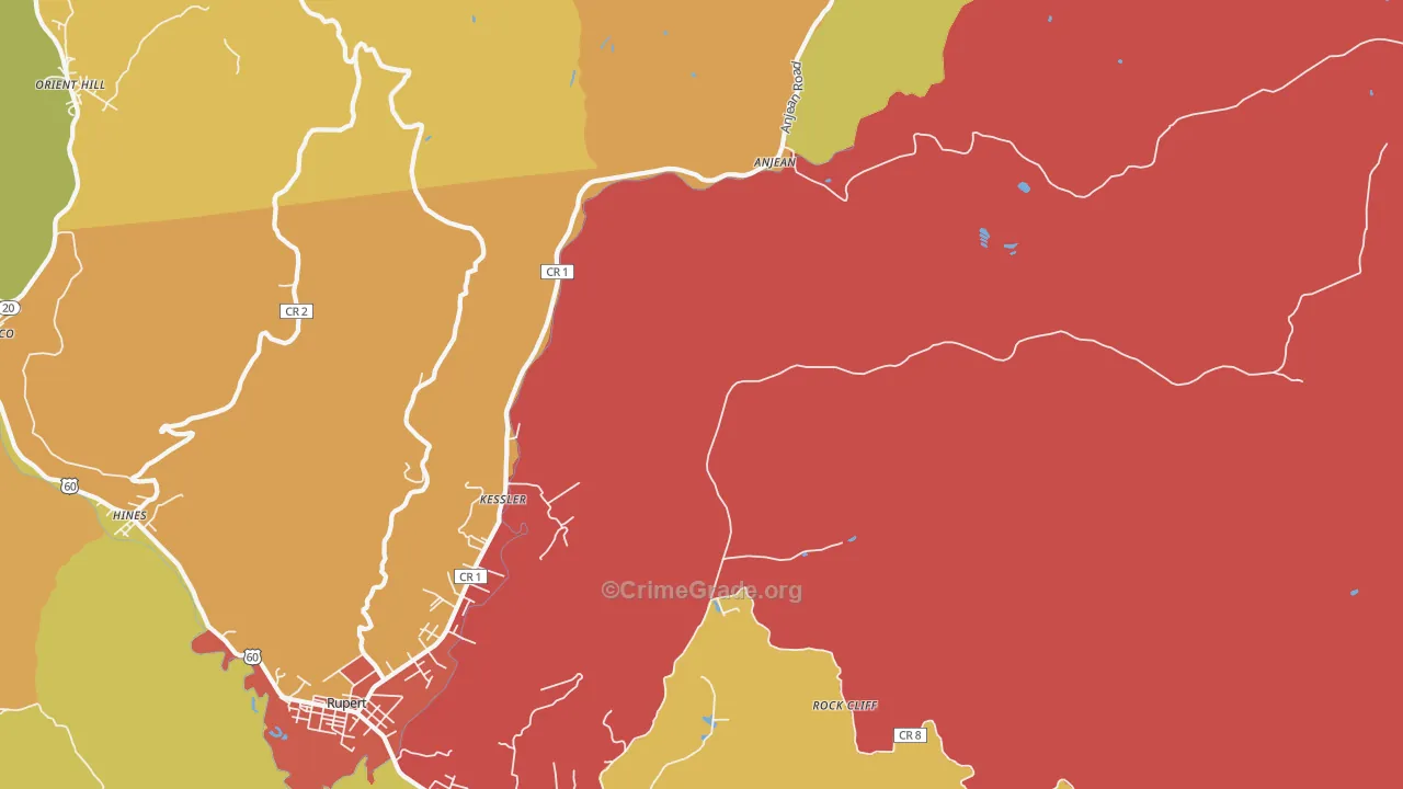 Kessler, WV Map of Assault Rates