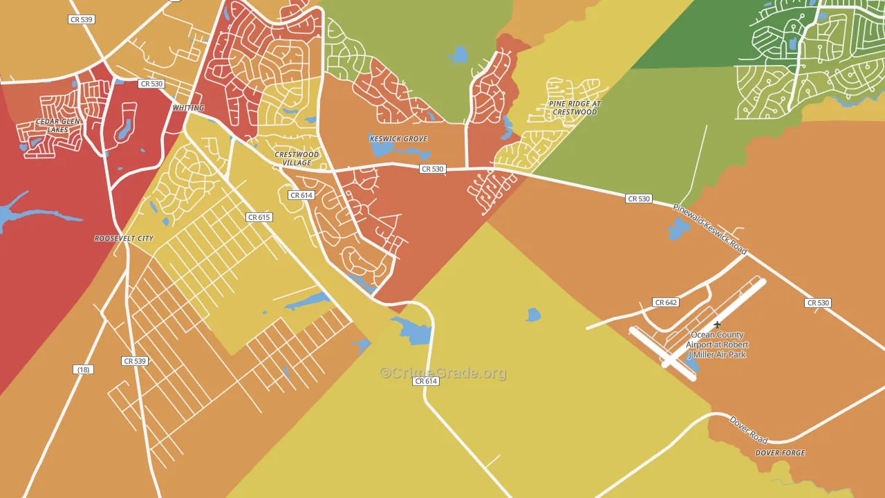 Keswick Grove, NJ Map of Assault Rates