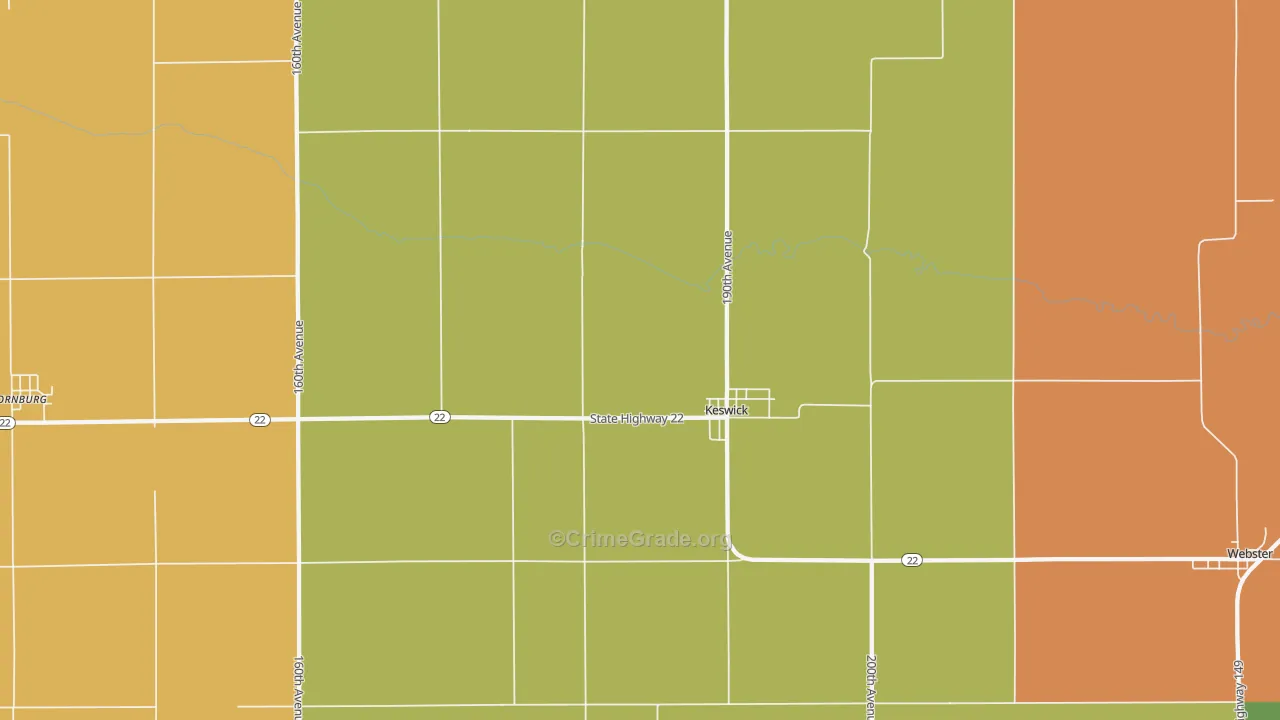 Keswick, IA Map of Assault Rates