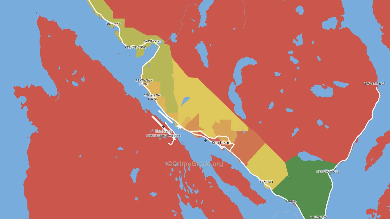 Ketchikan, AK Map of Assault Rates