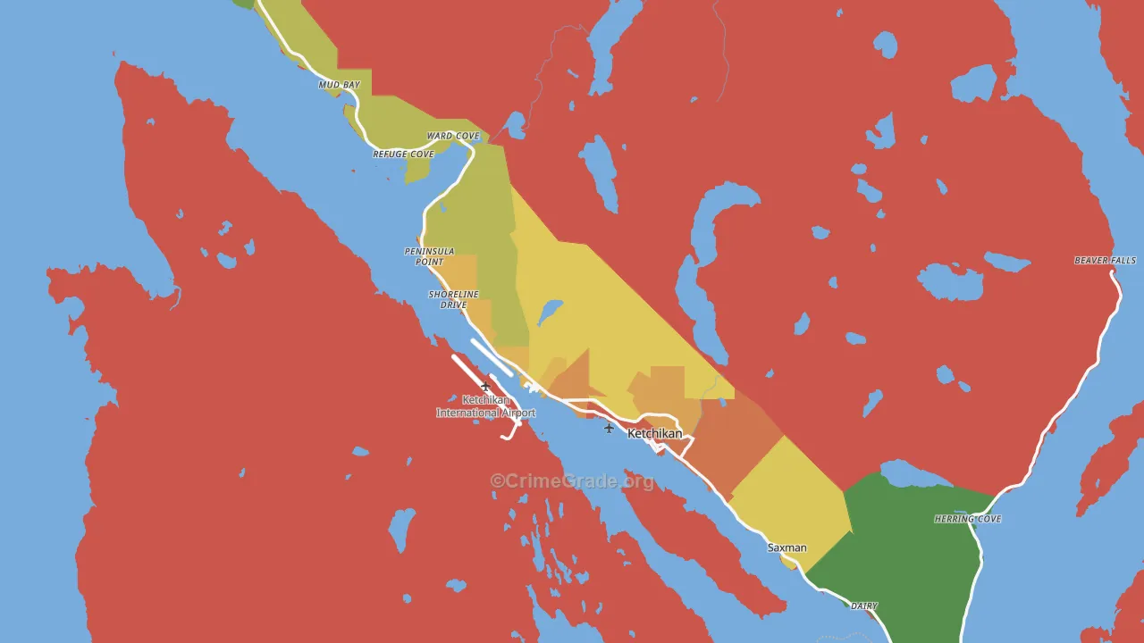 Ketchikan Gateway Borough, AK Map of Assault Rates
