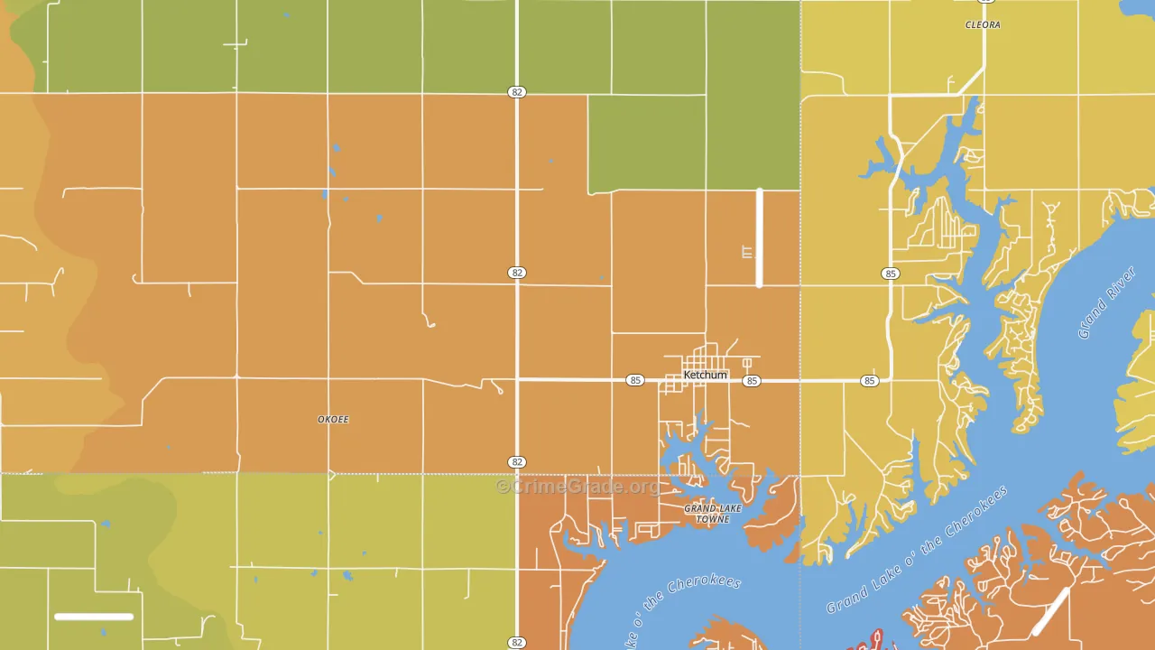Ketchum, OK Map of Assault Rates