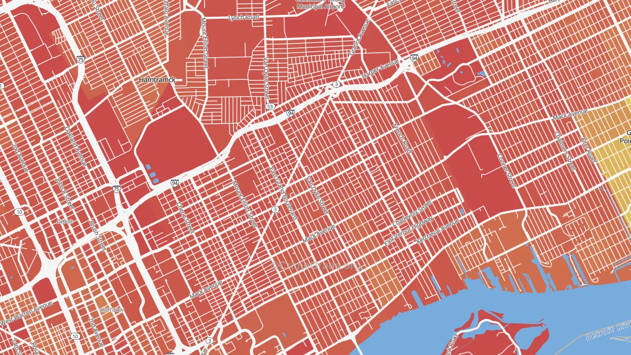 Kettering-Butzel, Detroit, MI Map of Assault Rates