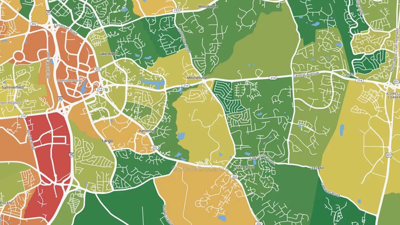 Kettering, MD Map of Assault Rates