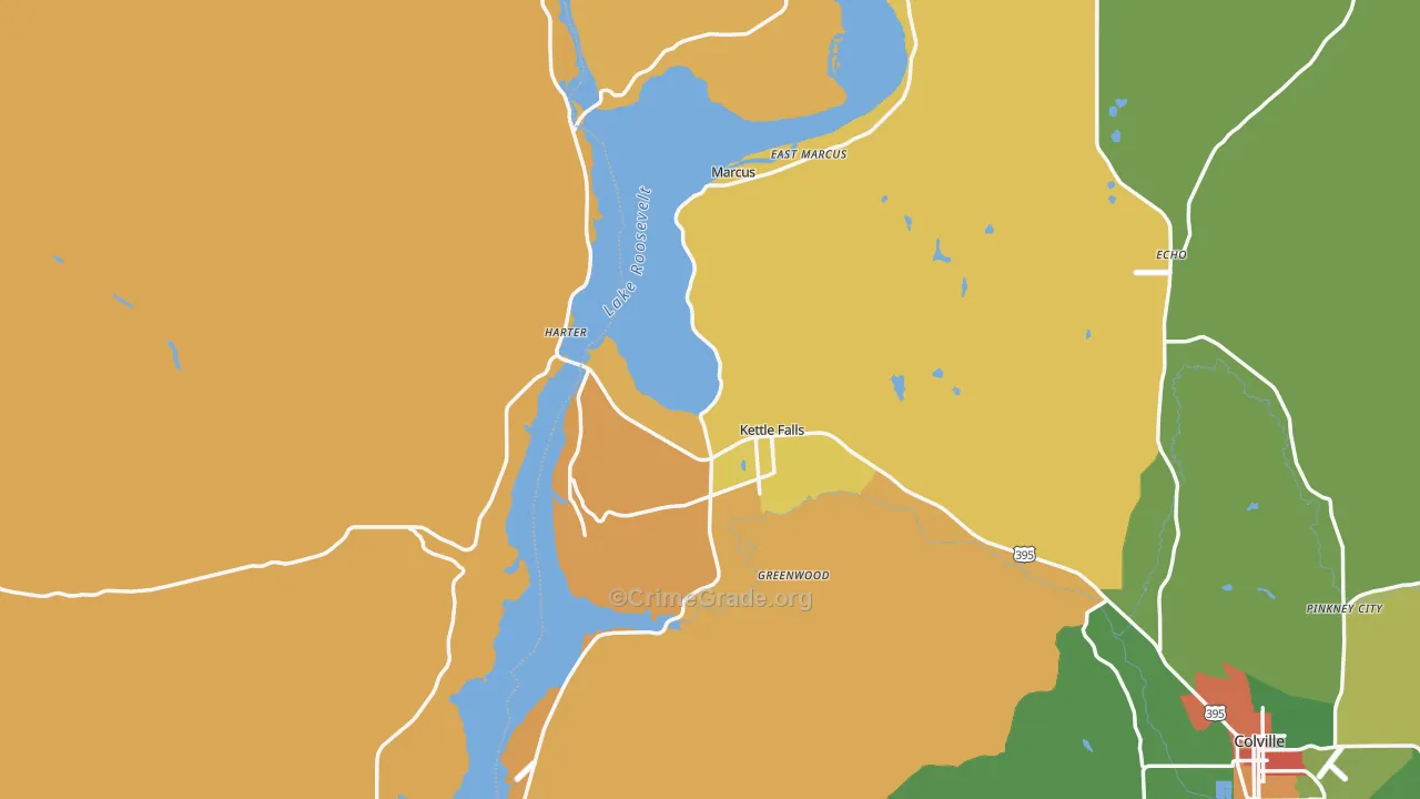 Kettle Falls, WA Map of Assault Rates