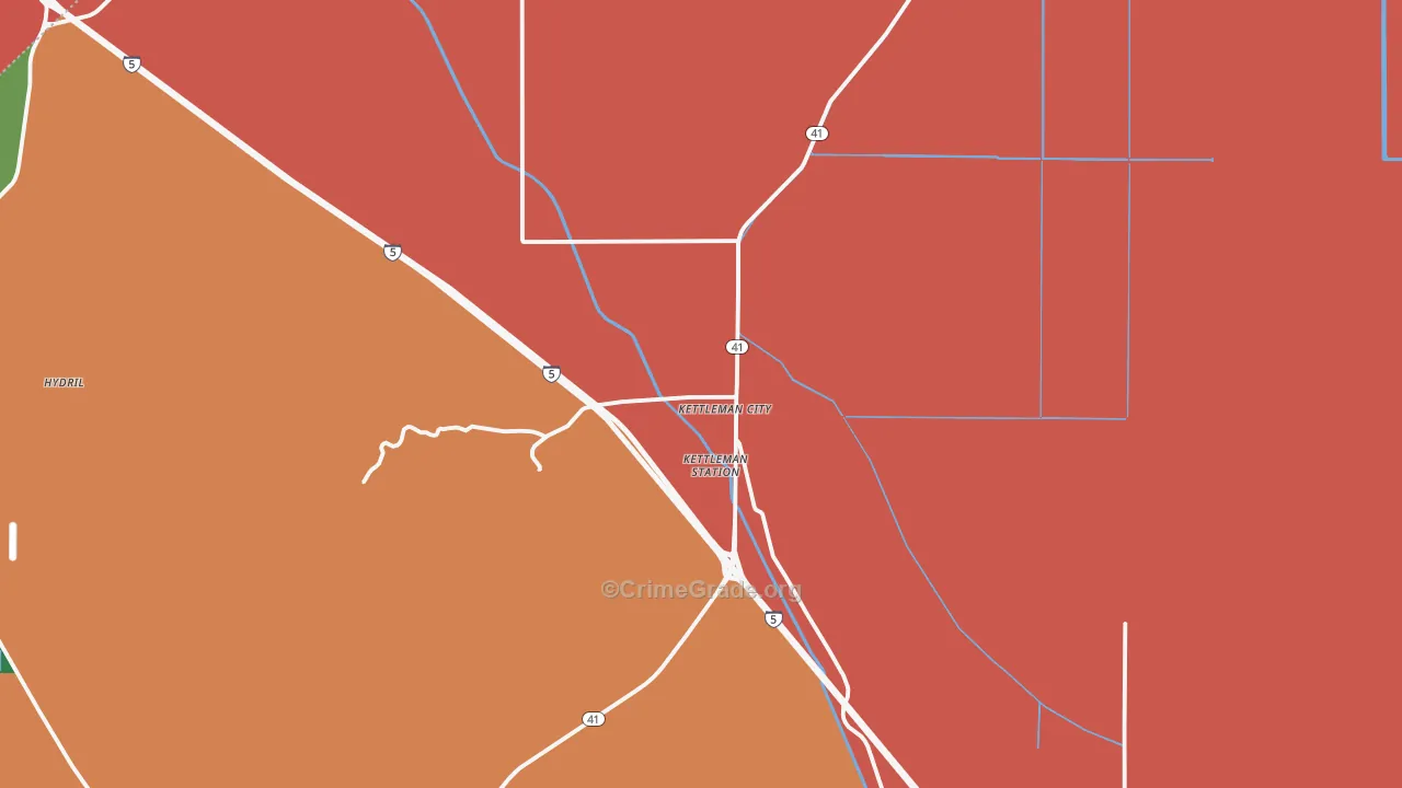 Kettleman City, CA Map of Assault Rates