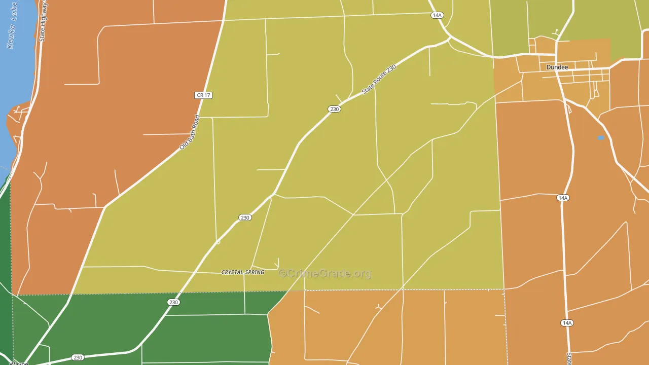 Keuka, NY Map of Assault Rates