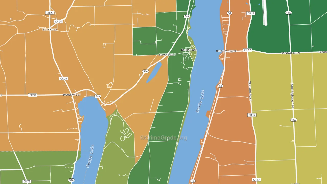 Keuka Park, NY Map of Assault Rates