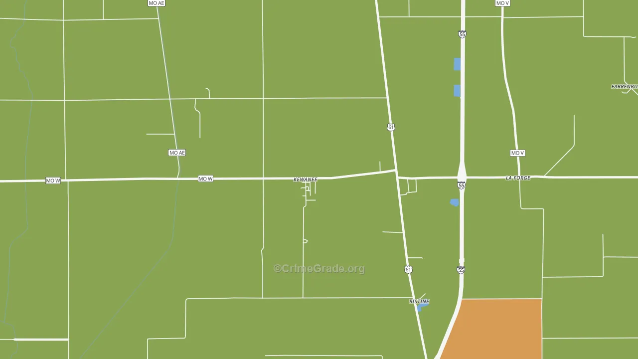 Kewanee, MO Map of Assault Rates