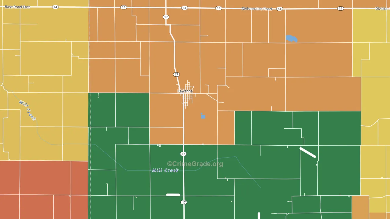Kewanna, IN Map of Assault Rates