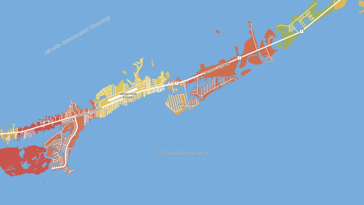 Key Colony Beach, FL Map of Assault Rates