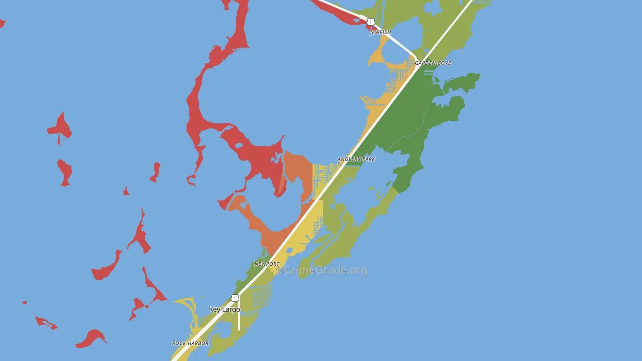 Key Largo, FL Map of Assault Rates