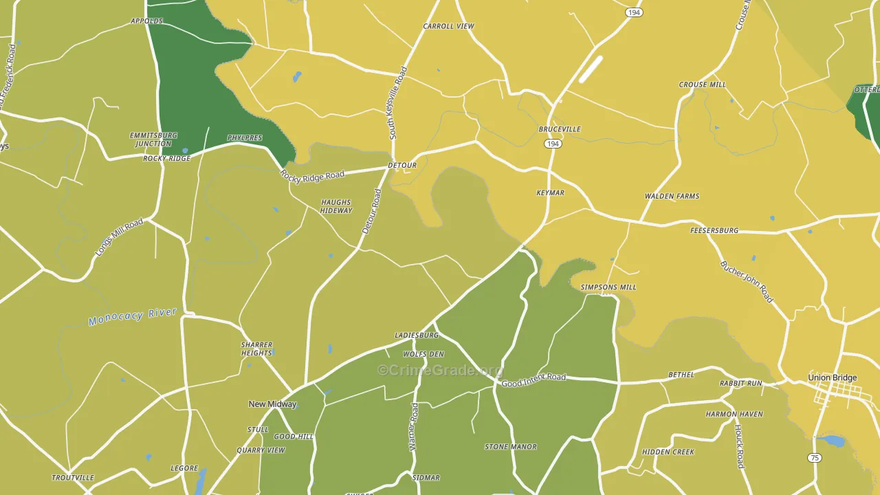 Keymar, MD Map of Assault Rates
