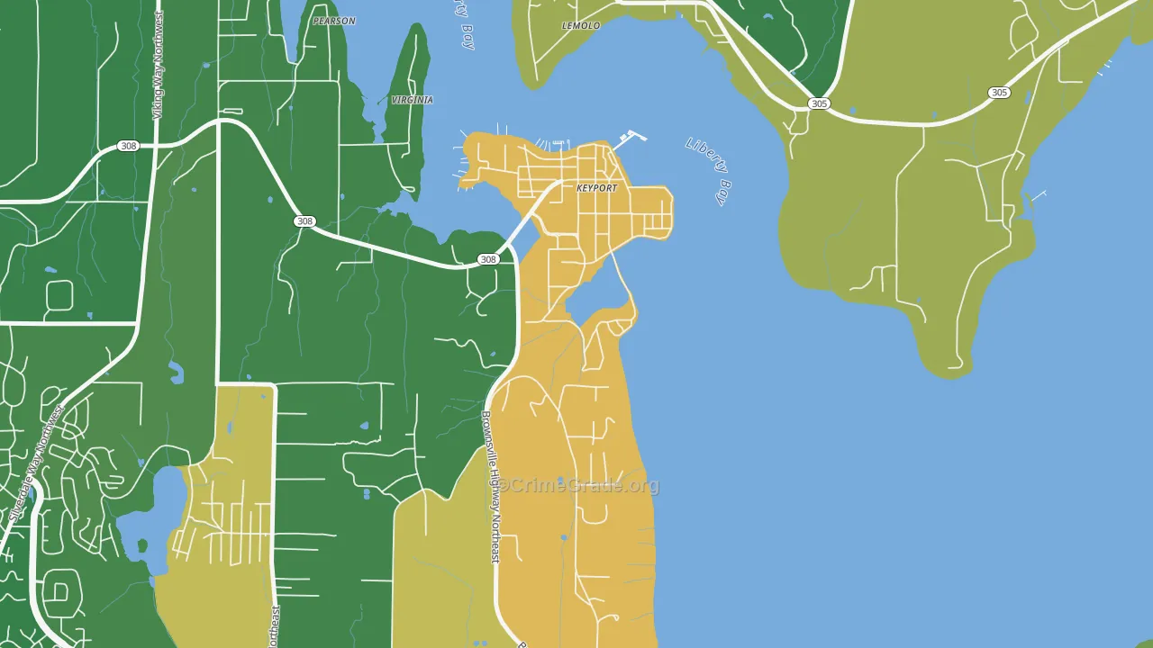 Keyport, WA Map of Assault Rates