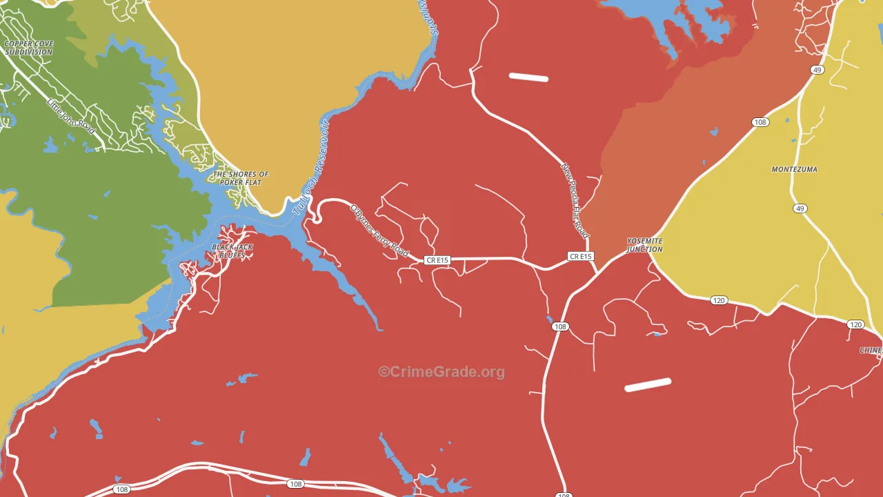 Keystone, CA Map of Assault Rates