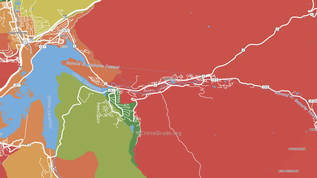 Keystone, CO Map of Assault Rates