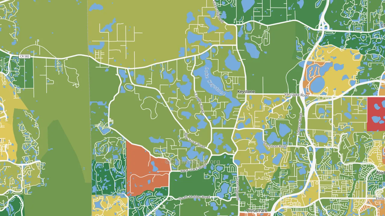 Keystone, FL Map of Assault Rates