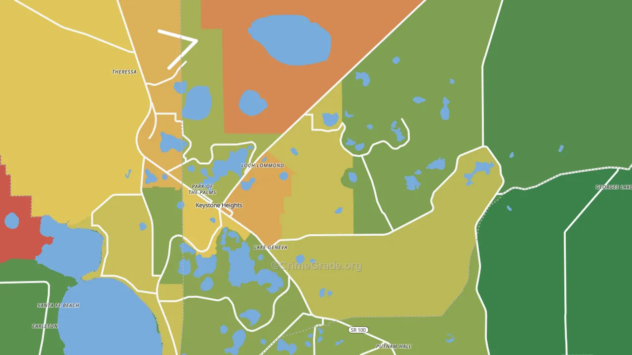 Keystone Heights, FL Map of Assault Rates